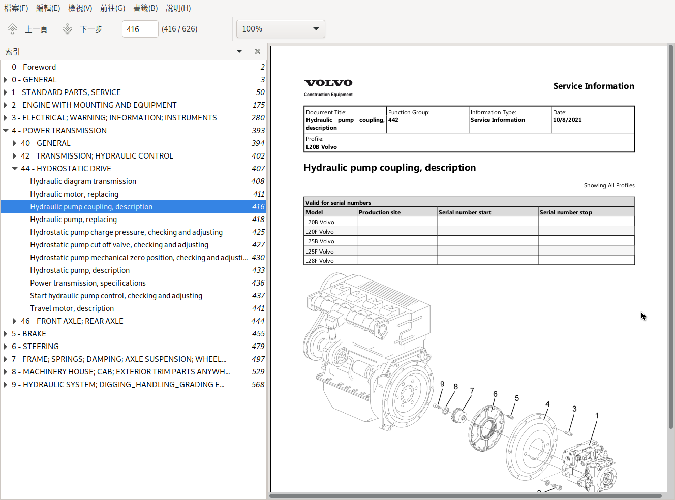 Volvo L20B Compact Wheel Loaders Repair Service Manual A++ Repair Manual Store